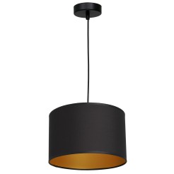 żyrandol  black, cylinder shade dia 250, h 170 black/gold 1 3491