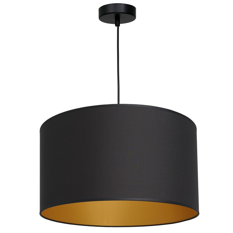 żyrandol  black, cylinder shade dia 400, h 250 black/gold 1 3492