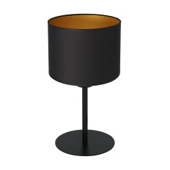 lampka gab.  H 34 black, cylinder shade dia 180, h 150 black/gold 1 3496