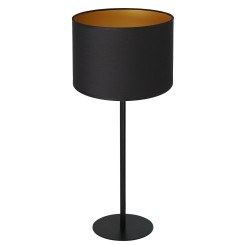 lampka gab.  H 58 black, cylinder shade dia 250, h 170 black/gold 1 3497