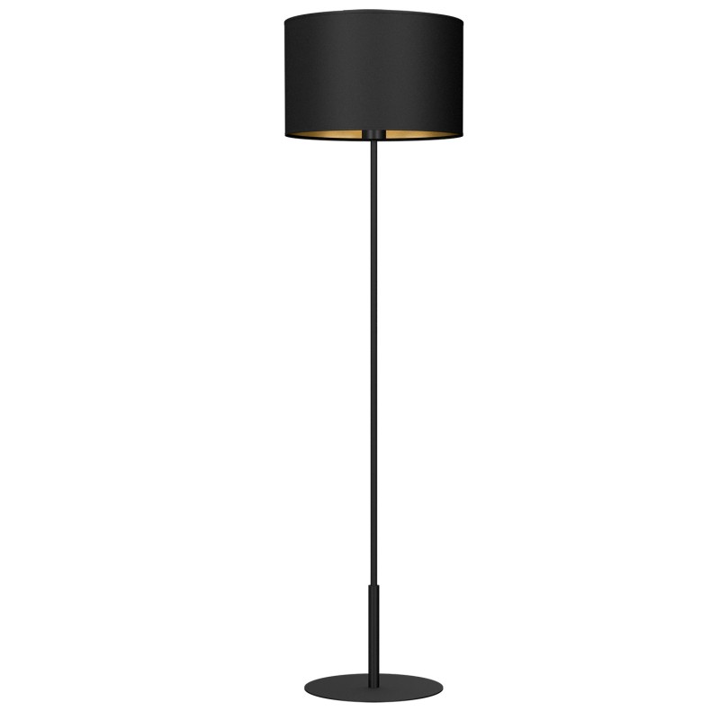 lampa podł.  prosta, black, cylinder shade dia 400, h 250 black/gold 1 3498