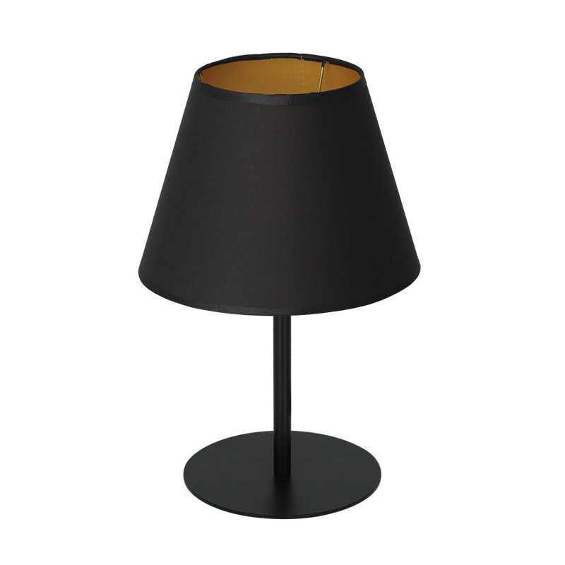 lampka gab.  H 34 black, cone shade dia 130/200, h 150 black/gold 1 3502