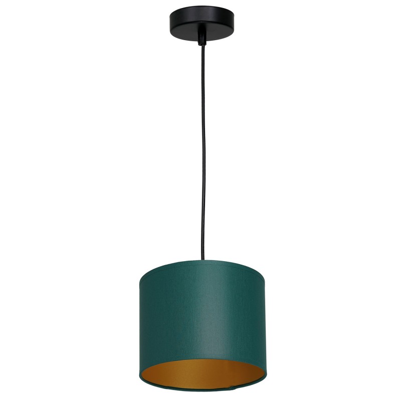 żyrandol  black, cylinder shade dia 180, h 150 green/gold 1 3547