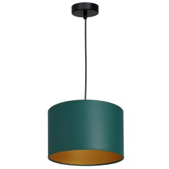 żyrandol  black, cylinder shade dia 250, h 170 green/gold 1 3548