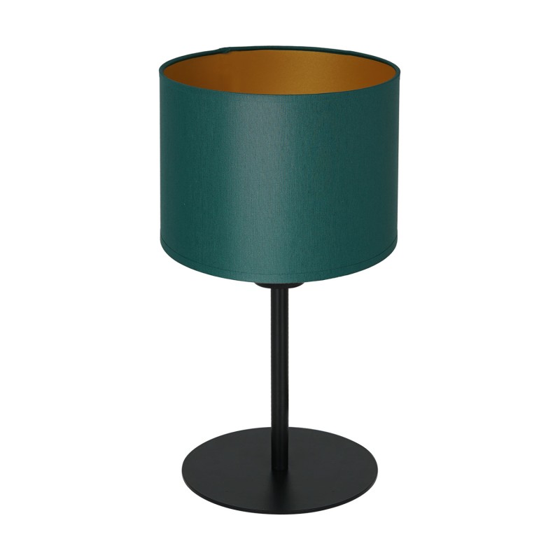 lampka gab.  H 34 black, cylinder shade dia 180, h 150 green/gold 1 3553