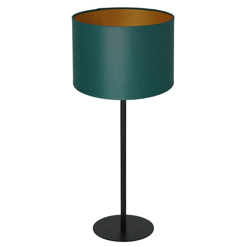 lampka gab.  H 58 black, cylinder shade dia 250, h 170 green/gold 1 3554