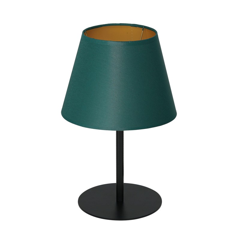 lampka gab.  H 34 black, cone shade dia 130/200, h 150 green/gold 1 3559