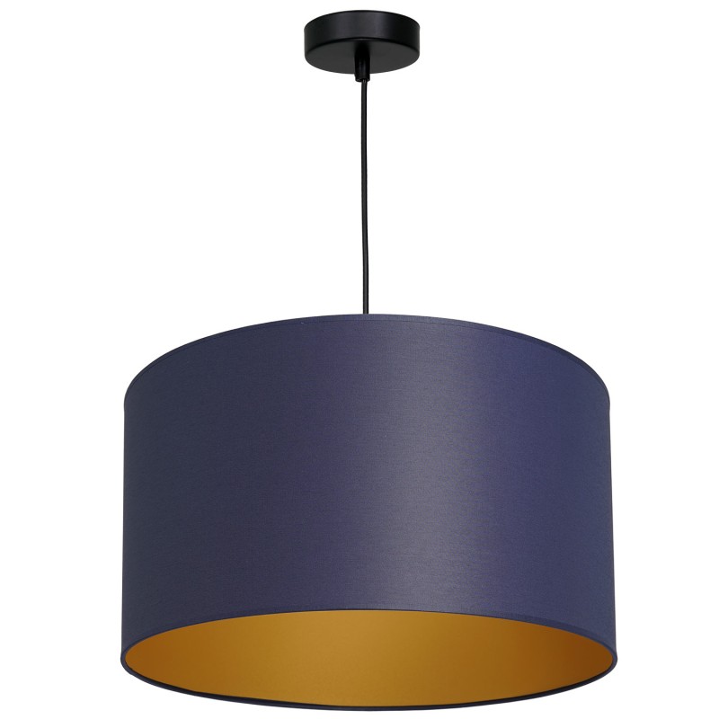 żyrandol  black, cylinder shade dia 400, h 250 navy blue/gold 1 3568