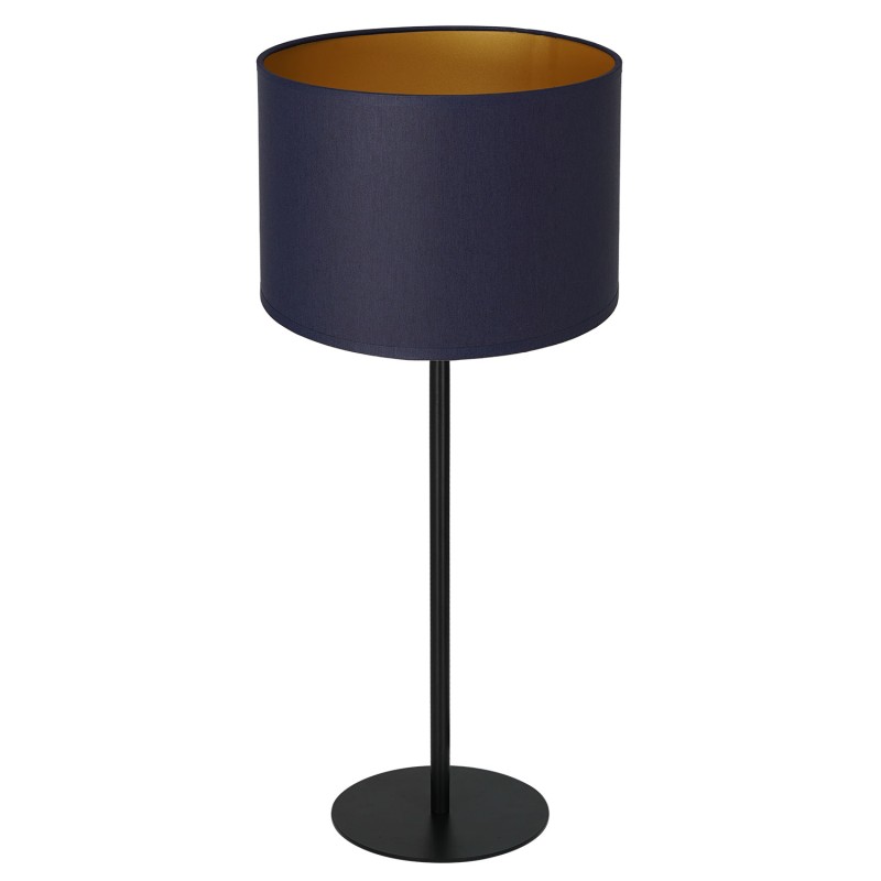 lampka gab.  H 58 black, cylinder shade dia 250, h 170 navy blue/gold 1 3573