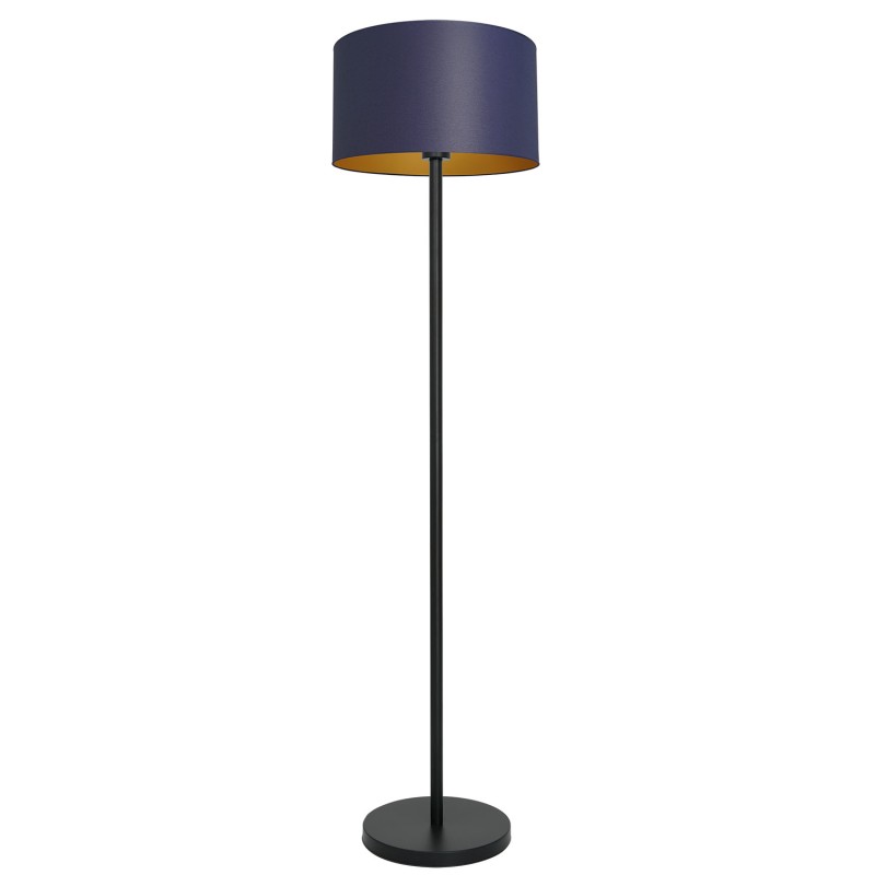 lampa podł.  prosta, black, cylinder shade dia 400, h 250 navy blue/gold 1 3574