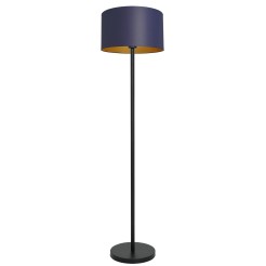 lampa podł.  prosta, black, cylinder shade dia 400, h 250 navy blue/gold 1 3574