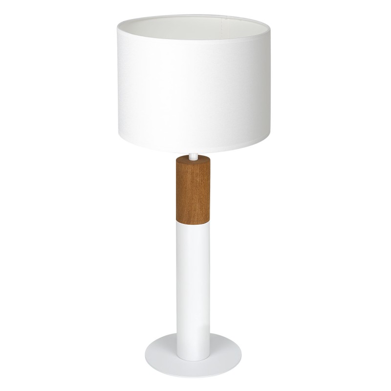 lampka gab. round wood, 1xE27 white/white cylinder shade 2936 3588