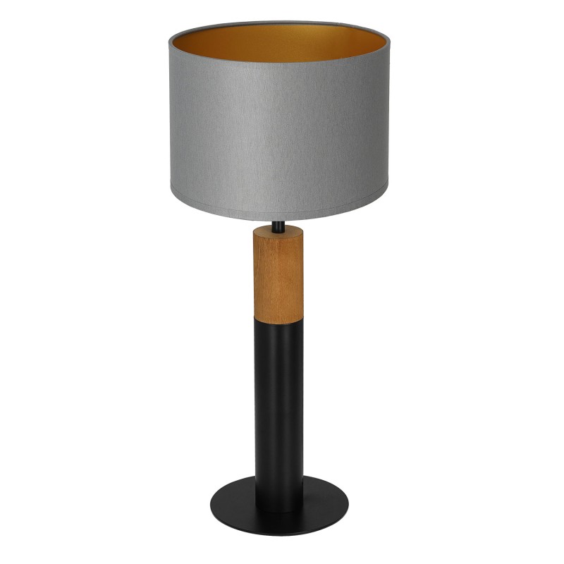 lampka gab. round wood, 1xE27 black/gray-gold cylinder shade 2940 3592
