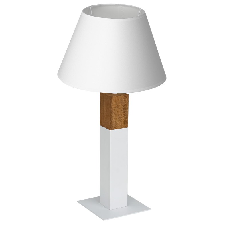 lampka gab. square wood, 1xE27 white/white cone shade 2915 3595