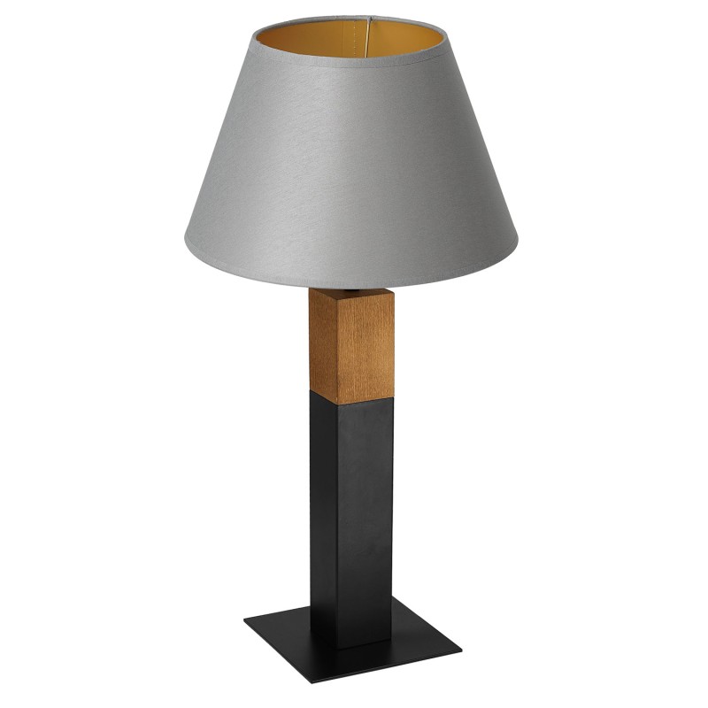 lampka gab. square wood, 1xE27 black/gray-gold cone shade 2919 3599