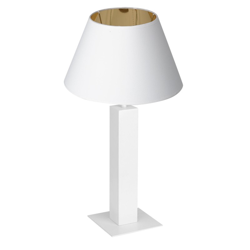 lampka gab. square column, 1xE27 white/white-gold cone shade 2916 3610