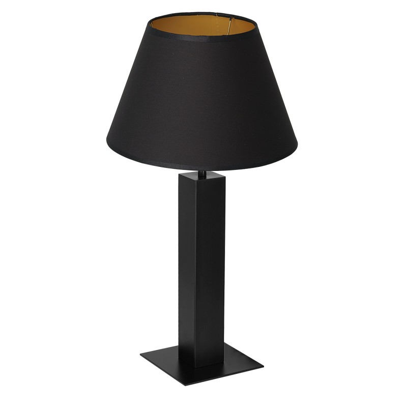 lampka gab. square column, 1xE27 black/black-gold cone shade 2918 3612