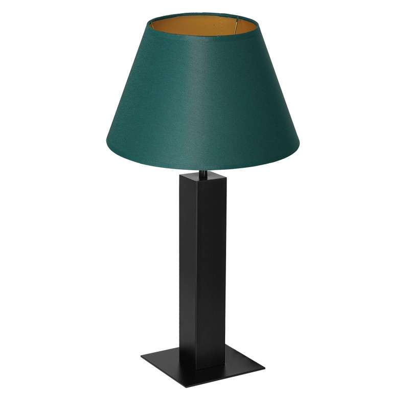 lampka gab. square column, 1xE27 black/green-gold cone shade 2920 3614