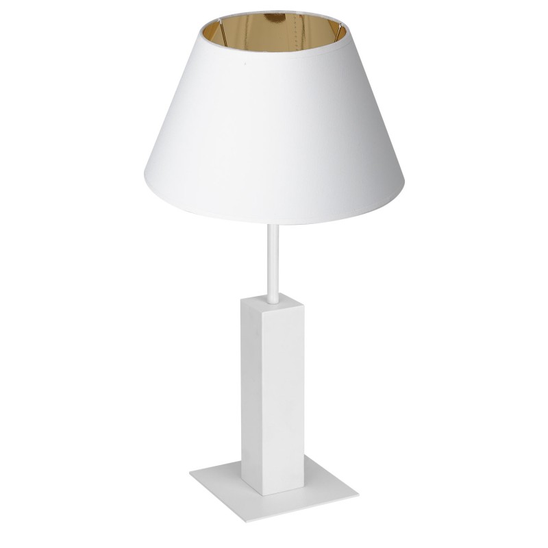 lampka gab. square column short, 1xE27 white/white-gold cone shade 2916 3641