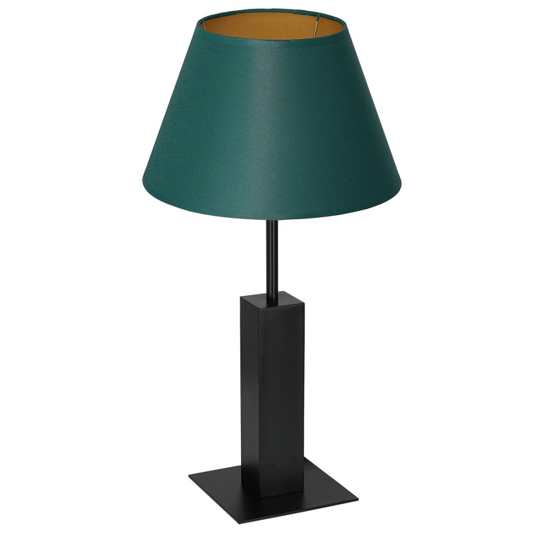 lampka gab. square column short, 1xE27 black/green-gold cone shade 2920 3645