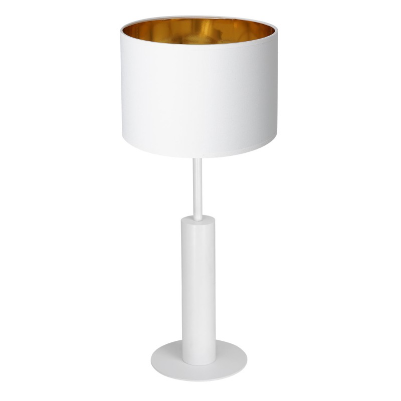 lampka gab. round column short, 1xE27 white/white-gold culinder shade 2937 3676