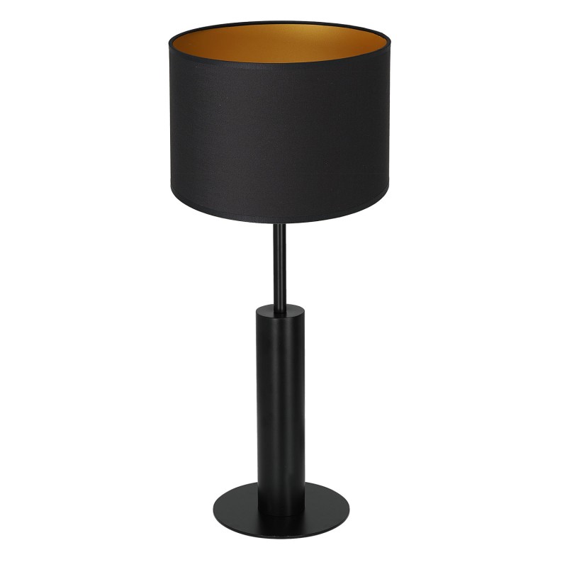 lampka gab. round column short, 1xE27 black/black-gold cylinder shade 2939 3678