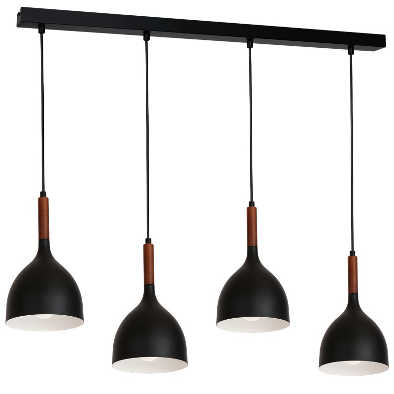 żyrandol line  black/dark wood 4 3707