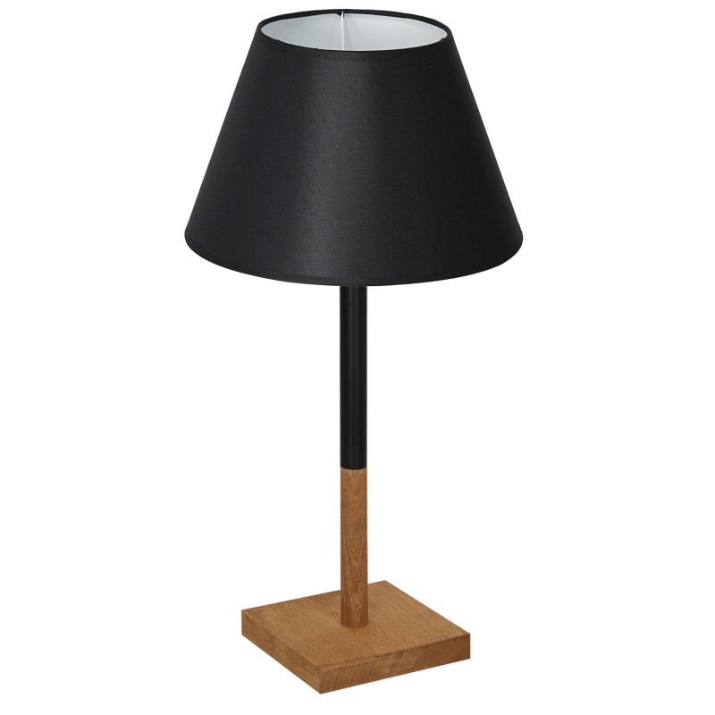 lampka gab. kwadrat drewno 1xE27 black/black-white cone shade 2917 3749