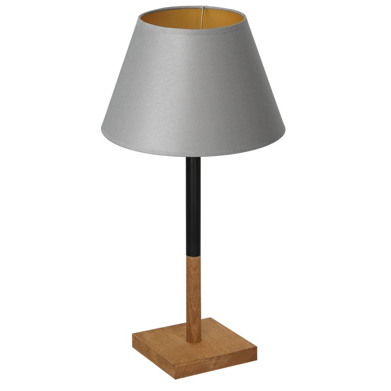lampka gab. kwadrat drewno 1xE27 black/gray-gold cone shade 2919 3751