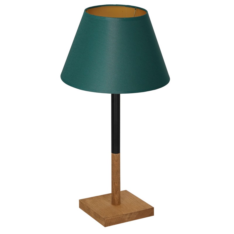lampka gab. kwadrat drewno 1xE27 black/green-gold cone shade 2920 3752