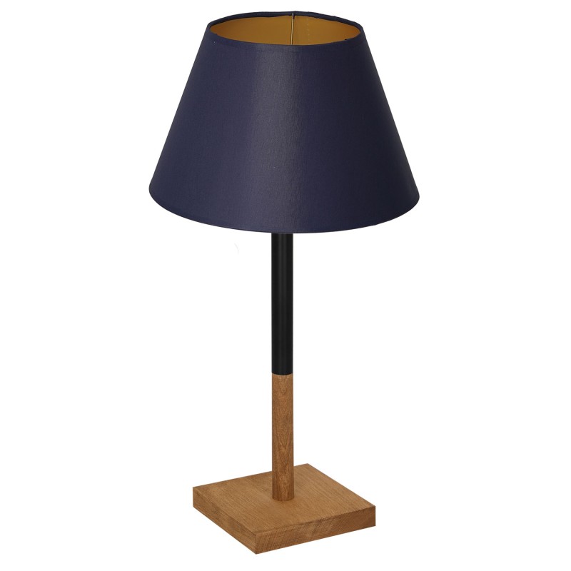 lampka gab. kwadrat drewno 1xE27 black/navy blue-gold cone shade 2921 3753