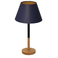 lampka gab. koło drewno 1xE27 black/navy blue-gold cone shade 2921 3758