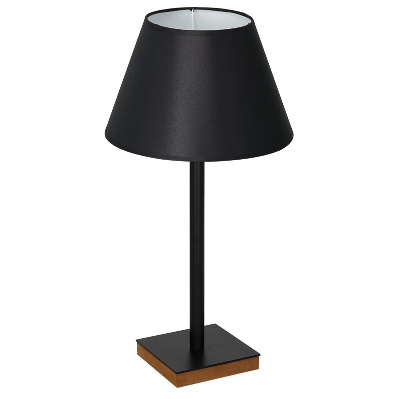 lampka gab. Kwadrat+stal drewno 1xE27 black/black-white cone shade 2917 3759