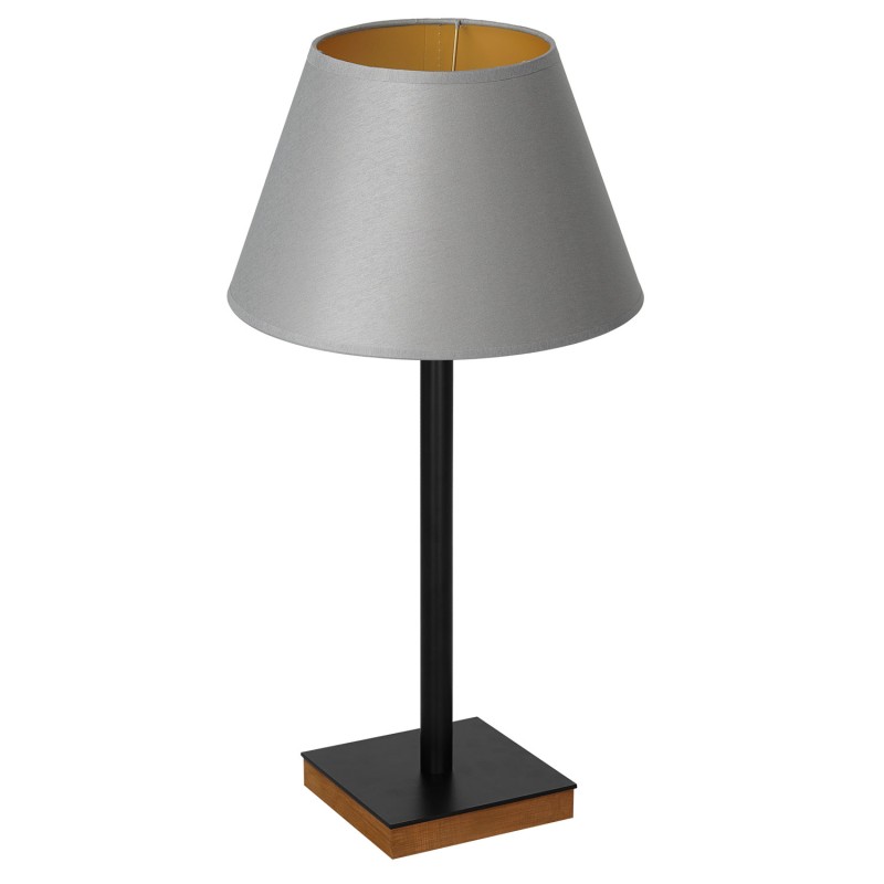 lampka gab. kwadrat+stal drewno 1xE27 black/gray-gold cone shade 2919 3761