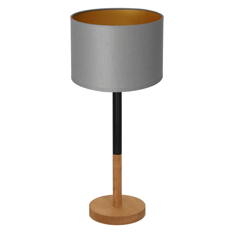 lampka gab. koło drewno 1xE27 black/gray-gold cylinder shade 2940 3826