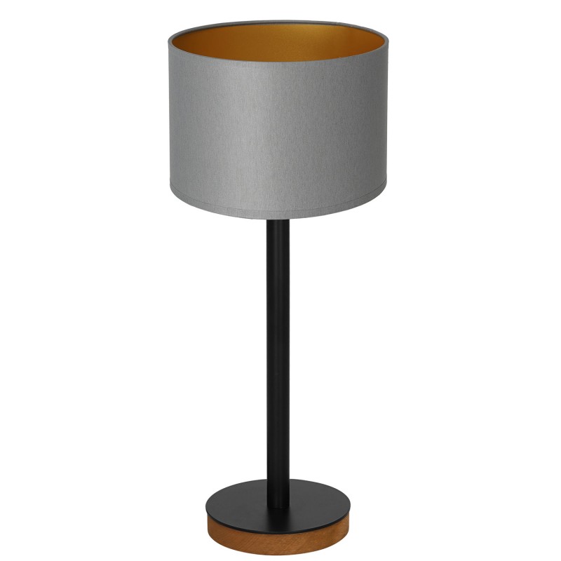 lampka gab. koło+stal drewno 1xE27 black/gray-gold cylinder shade 2940 3836