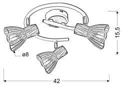 CHILE LAMPA SUFITOWA SPIRALA 3XMAX25W E14 BIAŁY + DREWNO 98-61652