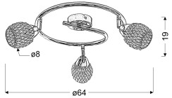 CLEAR LAMPA SUFITOWA SPIRALA 3X40W G9 TRANSPARENTNY 98-06899