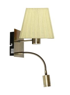 SYLWANA LAMPA KINKIET 1X40W E14 + LED Z WYŁĄCZNIKIEM PATYNA / ŻÓŁTY KWADRAT 21-57167