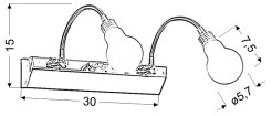 ACRYLIC LED LAMPA KINKIET 2X2W LED CHROM TRANSPARENT 22-27047