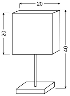 CAJMAN LAMPA GABINETOWA 1X40W E14 20X20 CM KWADRAT 41-57405