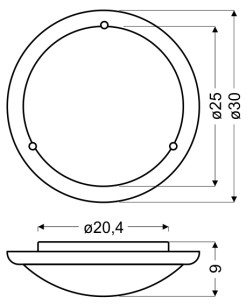 1030 LAMPA SUFITOWA PLAFON30 DREWNO STANDARD 1X60W E27 DĄB 13-32266