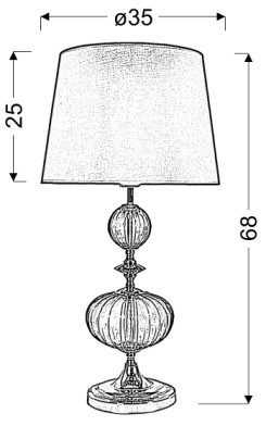 LAURETTA LAMPA GABINETOWA 1X60W E27 H-68 CZERWONA 41-01214