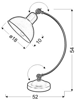 OLD LAMPA GABINETOWA 1X40W E27 CZARNY 41-27979