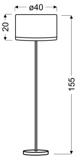 TIDA LAMPA PODŁOGOWA 1X60W E27 CHROM/ABAŻUR PŁÓTNO/SKÓRA 51-31320