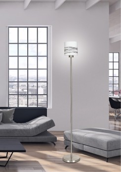 VISOLA LAMPA STOJĄCA Z WYŁ 1X60W E27 NIKIEL BRĄZ PASKI 51-10356