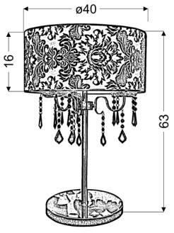 ASTOR LAMPA GABINETOWA 3X40W E14 + ABAŻUR 77-31085 43-80540