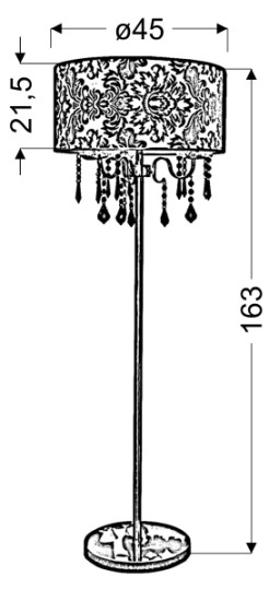 ASTOR LAMPA PODŁOGOWA 3X40W E14 + ABAŻUR 77-30743 53-80465