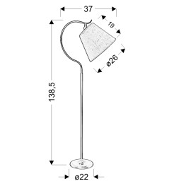 NEBRASCA LAMPA PODŁOGOWA 1X60W E27 CZARNA ABAŻUR BEŻOWY 51-41906