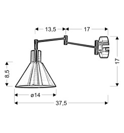 COPENHAGEN LAMPA KINKIET 1X40W E14 SATYNA 21-41753